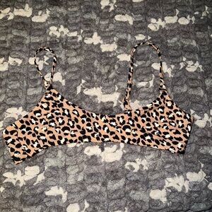Aerie Leopard Print Bikini Top